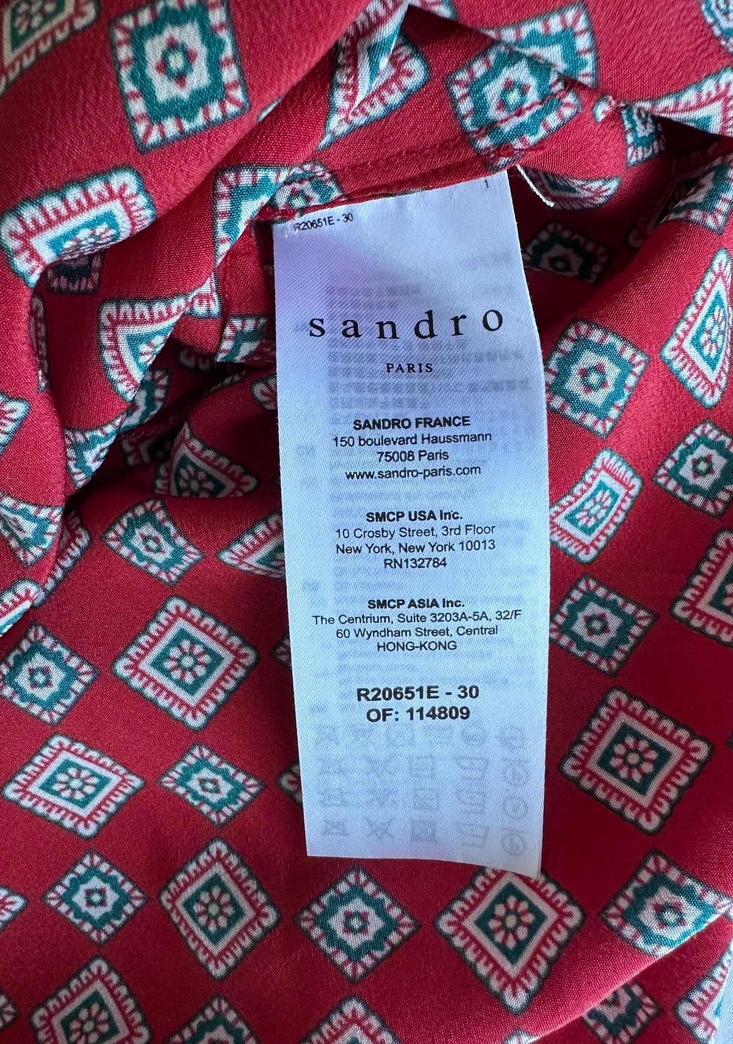 SANDRO
square-print front-knot mini dress