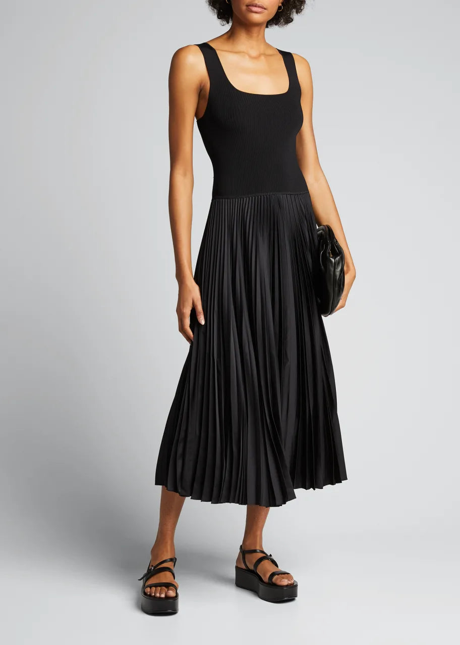 THEORY
Square-Neck Ribbed Midi Dress