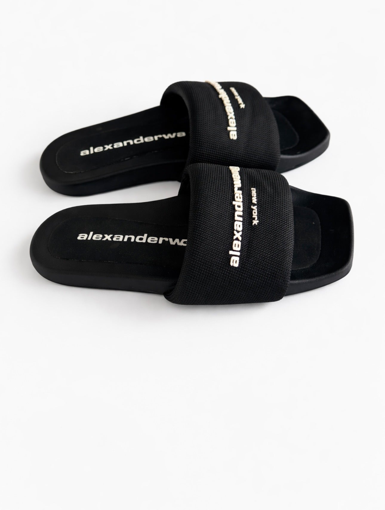 Alexander Wang Logo Slides – Black