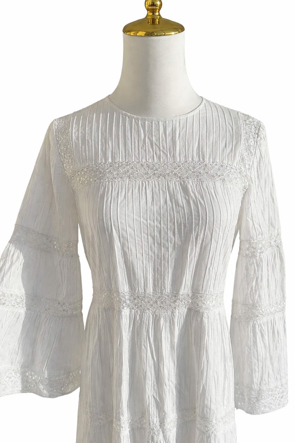 Michael Kors Corded Cotton & Sequined Lace Midi Dress