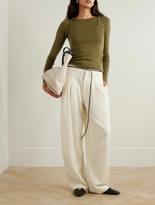 St Agni
Adjustable Wide-leg Pants in Wool Blend