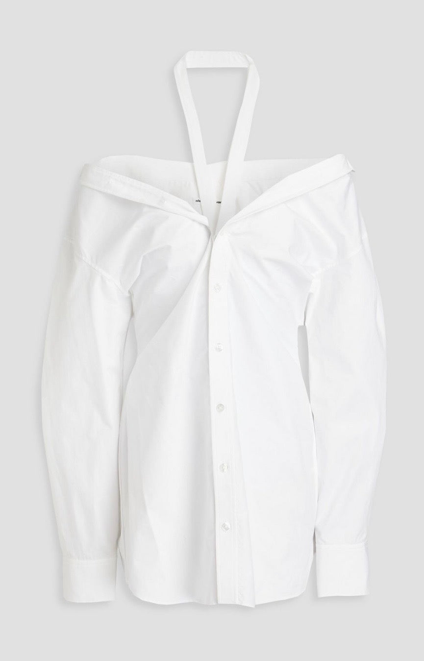 ALEXANDERWANG.T
Cutout cotton-poplin mini shirt dress