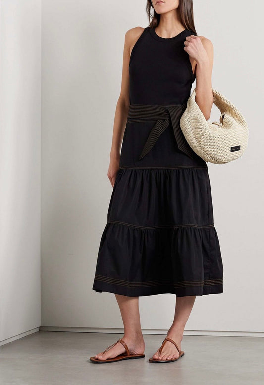 Veronica Beard
Austyn Tiered Midi Dress in Stretch-cotton