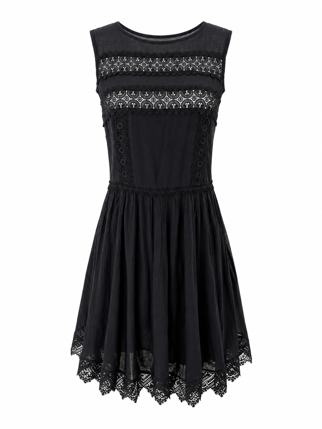 CHARO RUIZ IBIZA BLACK CROCHETED LACE Dress
