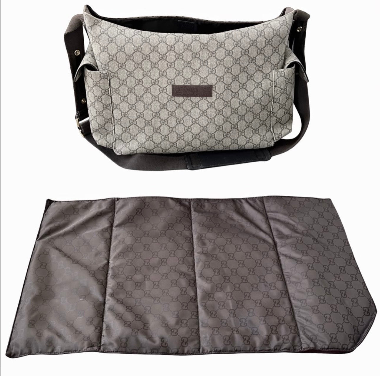 Gucci Plus Diaper Bag in GG Supreme Canvas & Leather