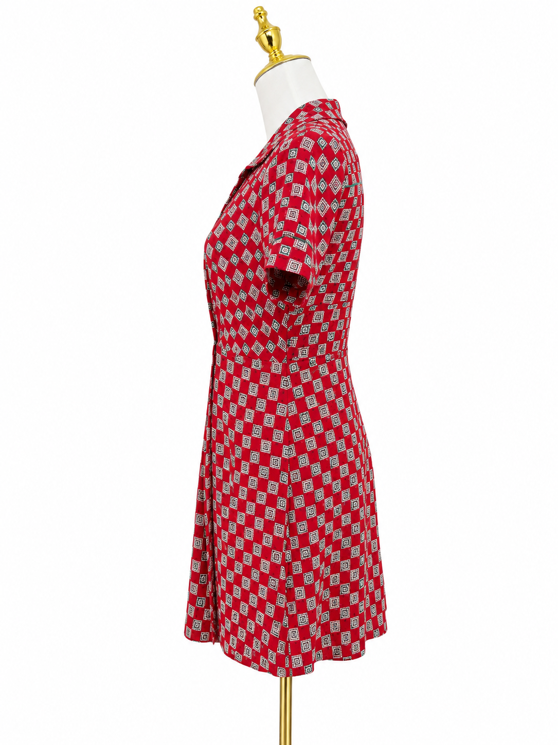 SANDRO
square-print front-knot mini dress