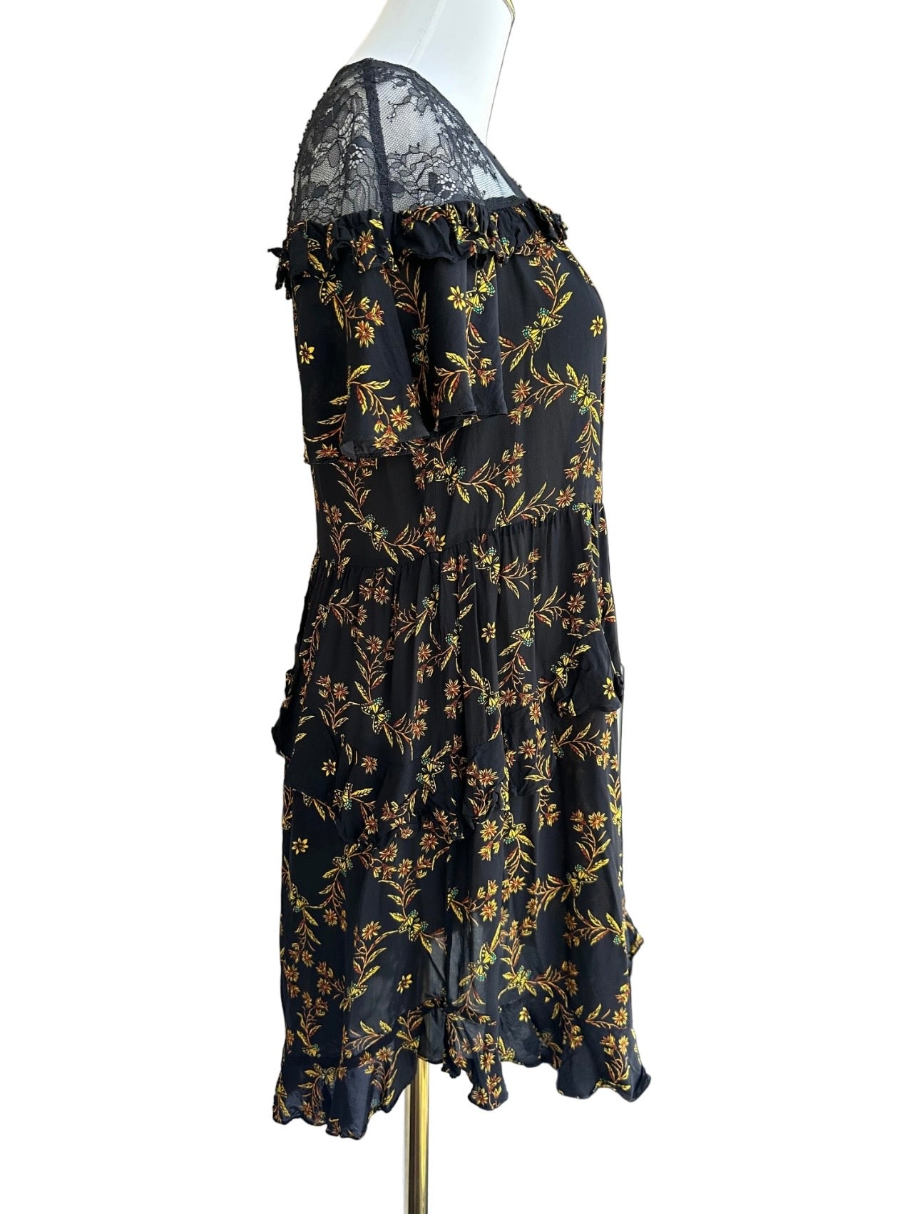 SANDRO
floral-print ruffled mini dress