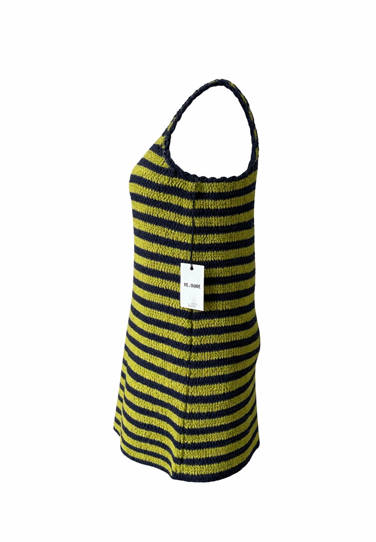 RE/DONE
70s striped crocheted cotton mini dress