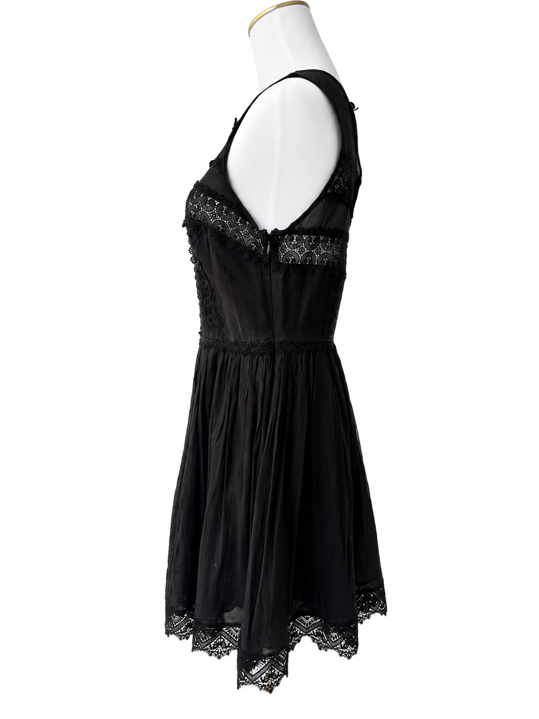 CHARO RUIZ IBIZA BLACK CROCHETED LACE Dress