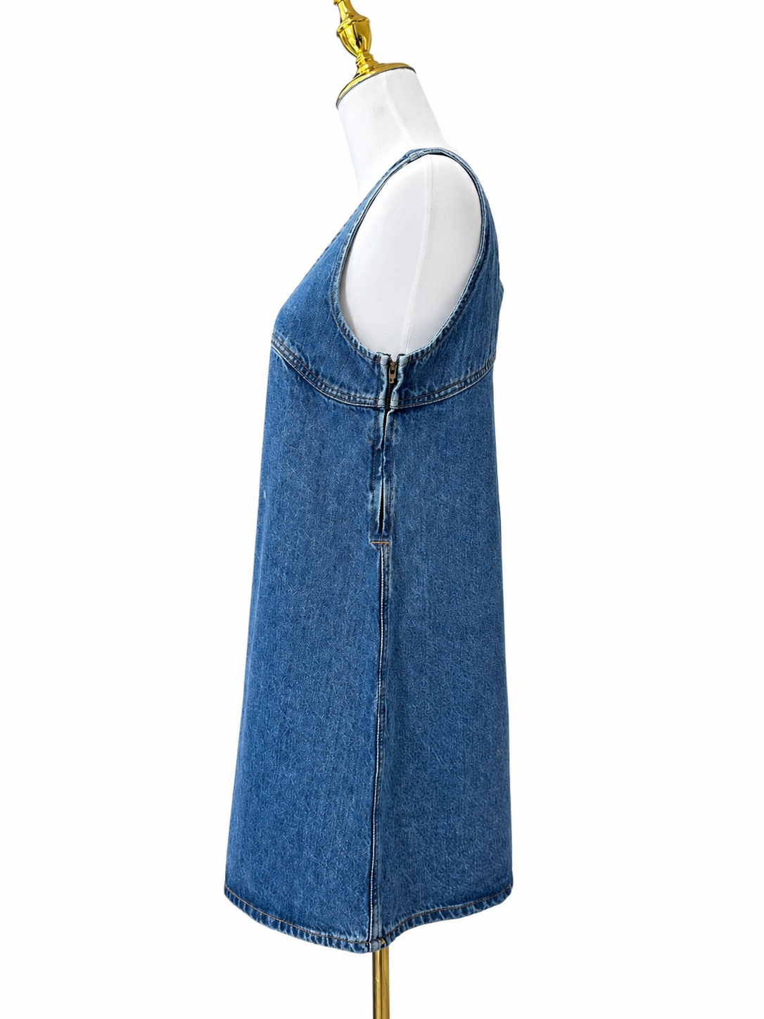 FRAME- Scoop-Neck Denim Mini Dress