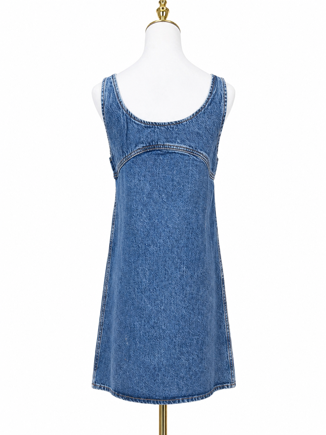 FRAME- Scoop-Neck Denim Mini Dress