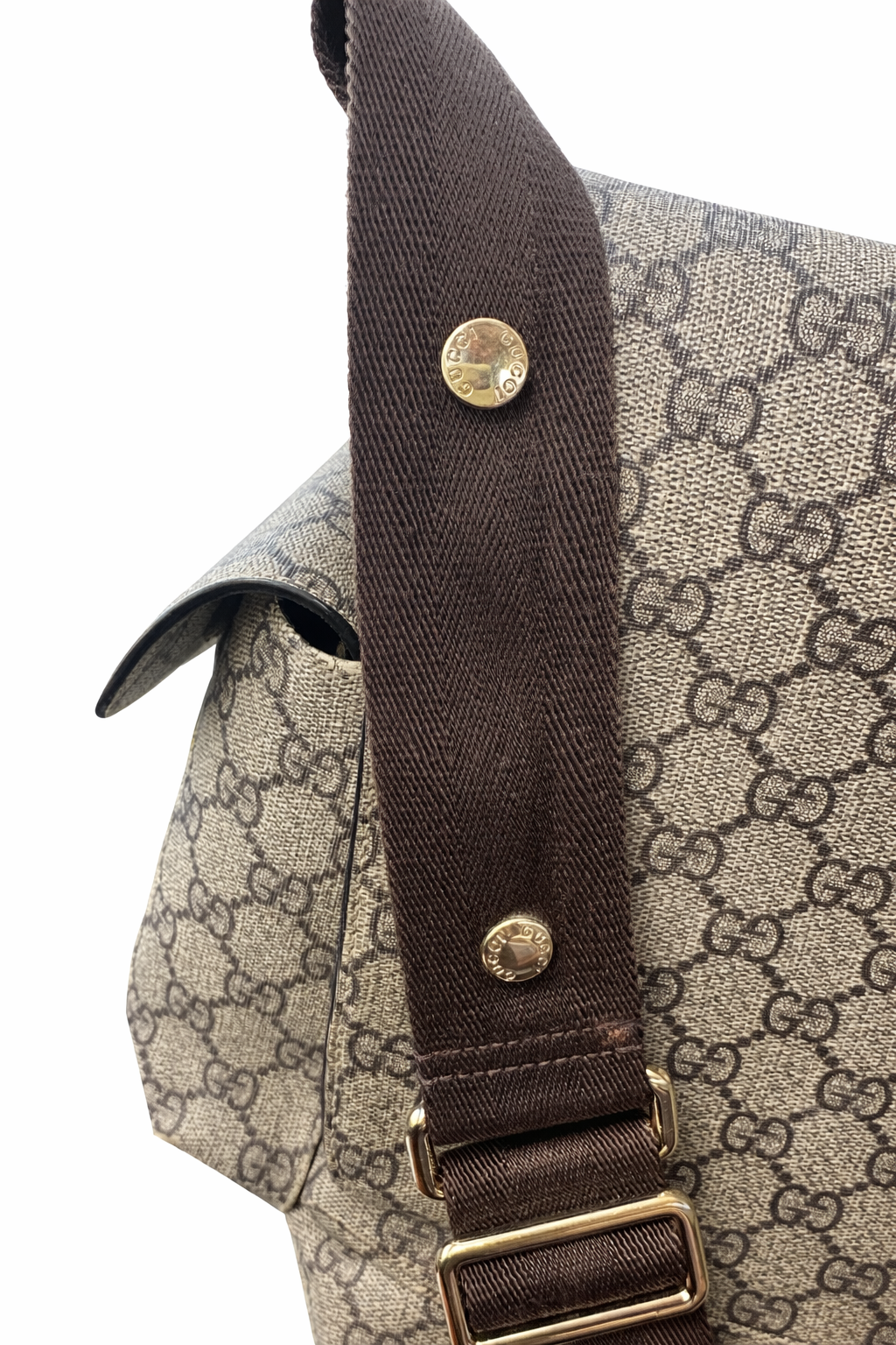 Gucci Plus Diaper Bag in GG Supreme Canvas & Leather
