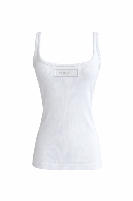 Versace Icon 90s Vintage Logo Ribbed Tank Top
