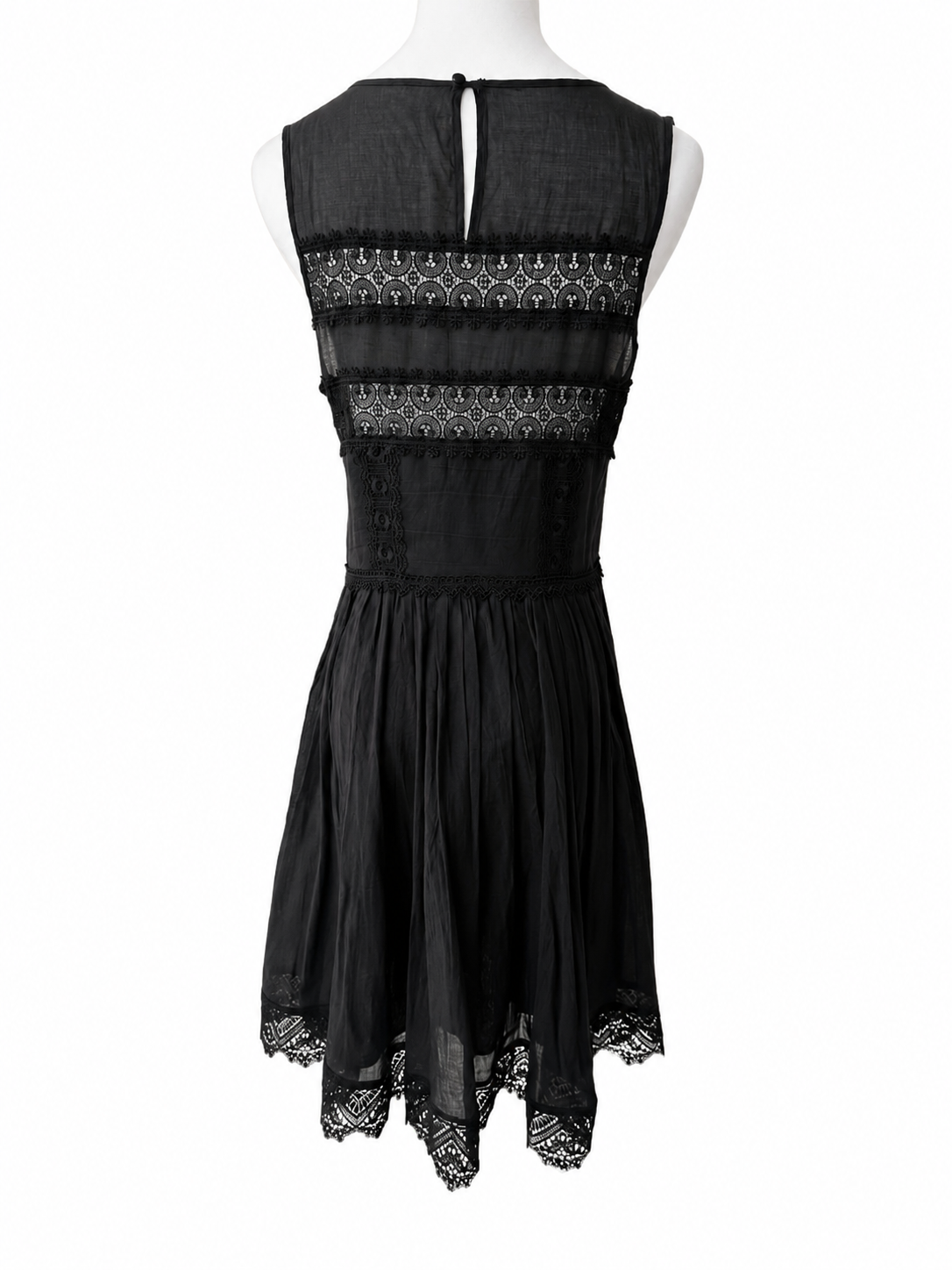 CHARO RUIZ IBIZA BLACK CROCHETED LACE Dress