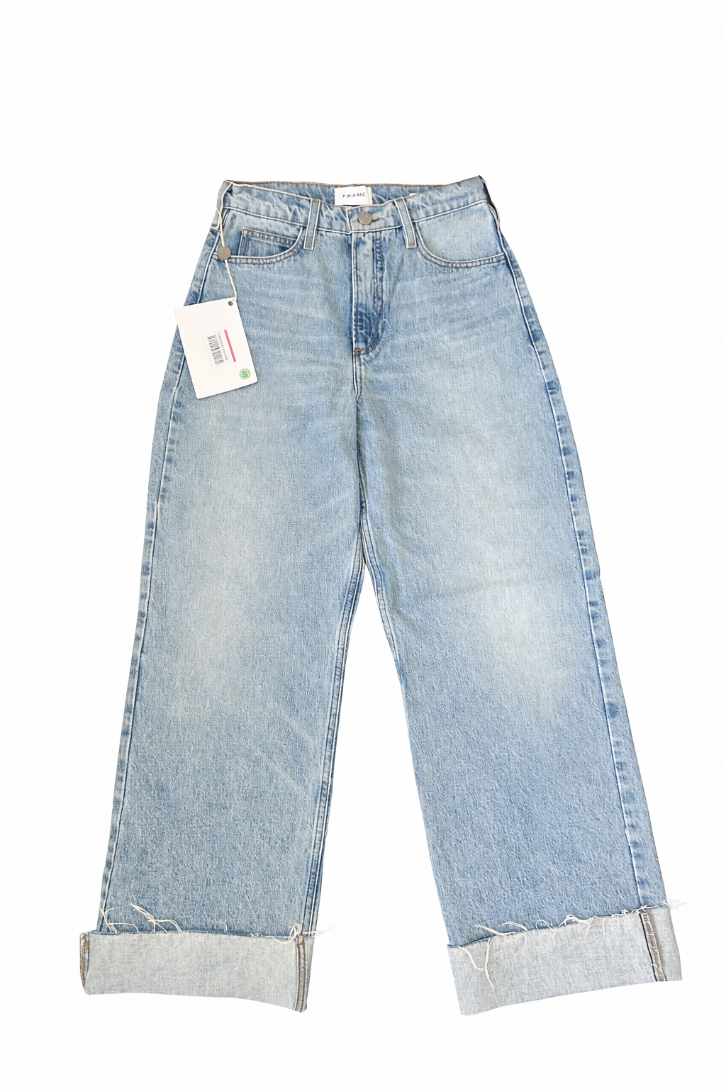 FRAME
Le High N Tight faded high-rise wide-leg jeans