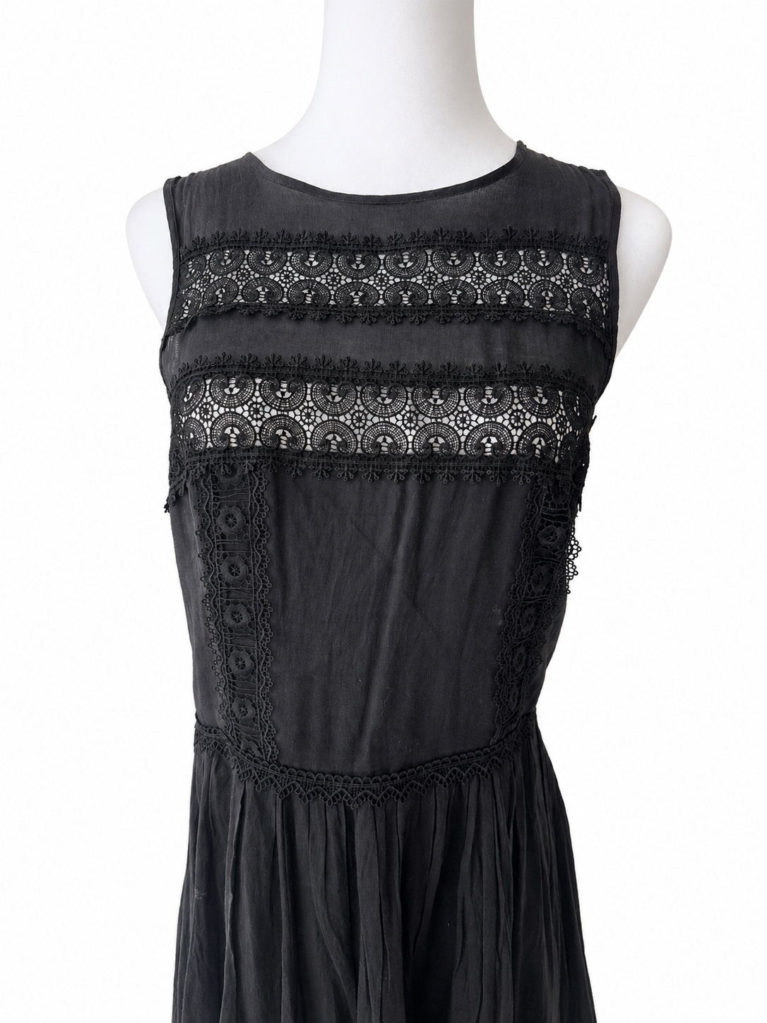 CHARO RUIZ IBIZA BLACK CROCHETED LACE Dress
