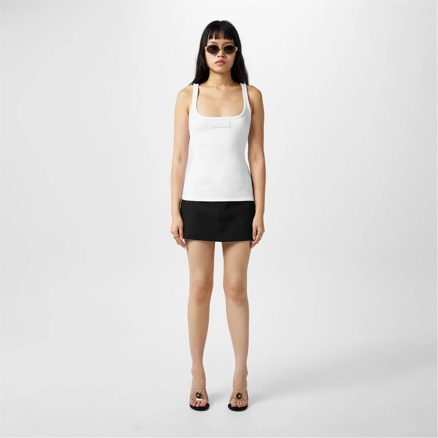 Versace Icon 90s Vintage Logo Ribbed Tank Top