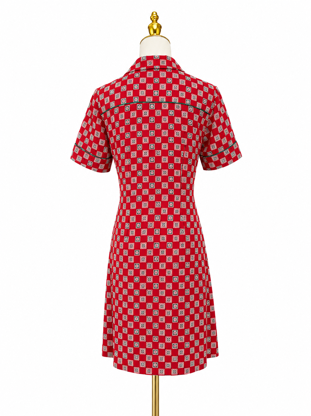 SANDRO
square-print front-knot mini dress