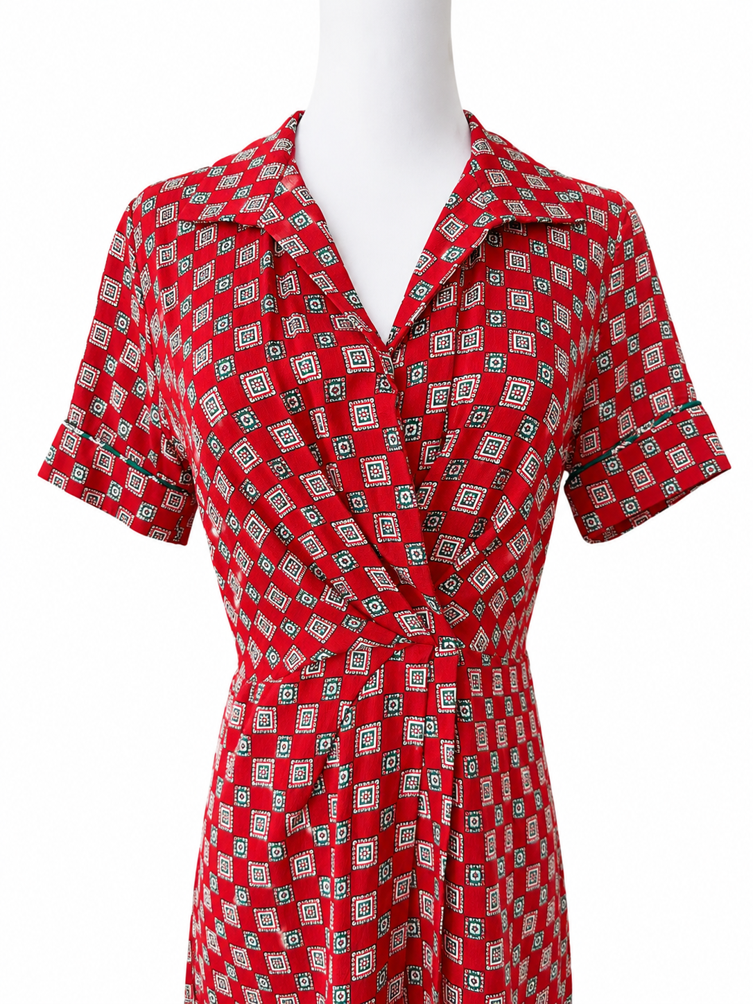 SANDRO
square-print front-knot mini dress