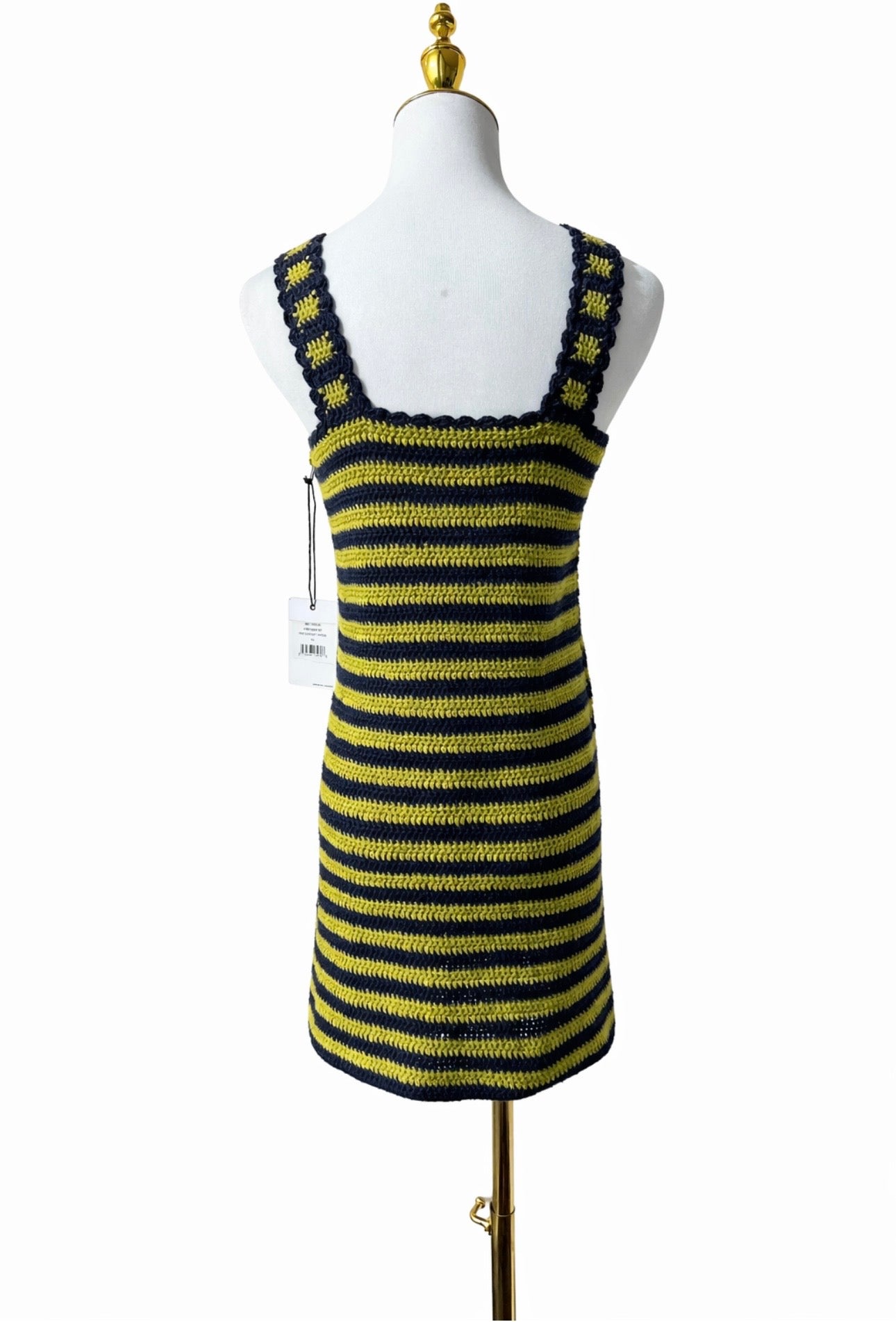 RE/DONE
70s striped crocheted cotton mini dress