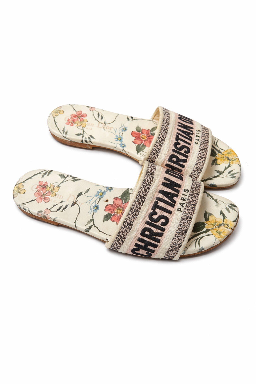 Christian Dior Dway Floral Embroidered Slides