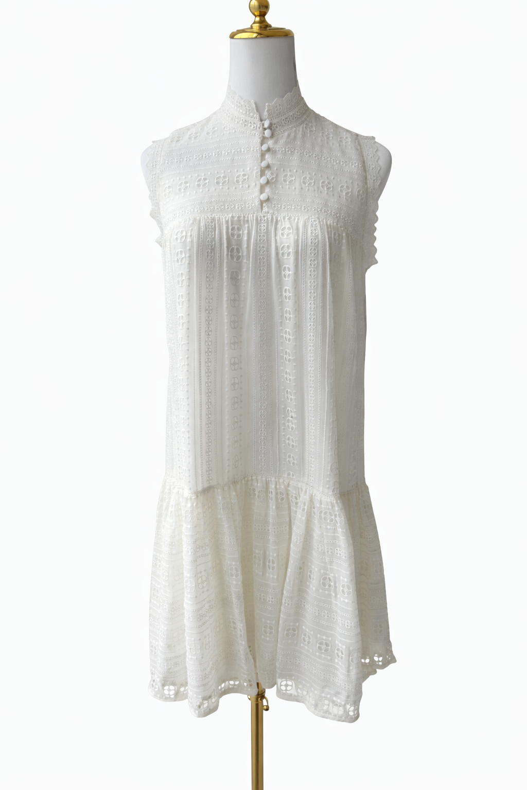 Rebecca Taylor Sleeveless Geo Embroidered Dress