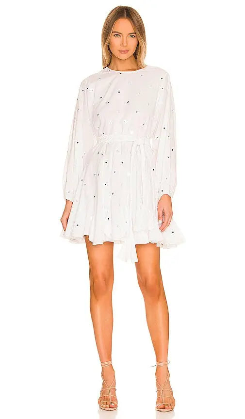 RHODE - Ella Dress in White Mirror