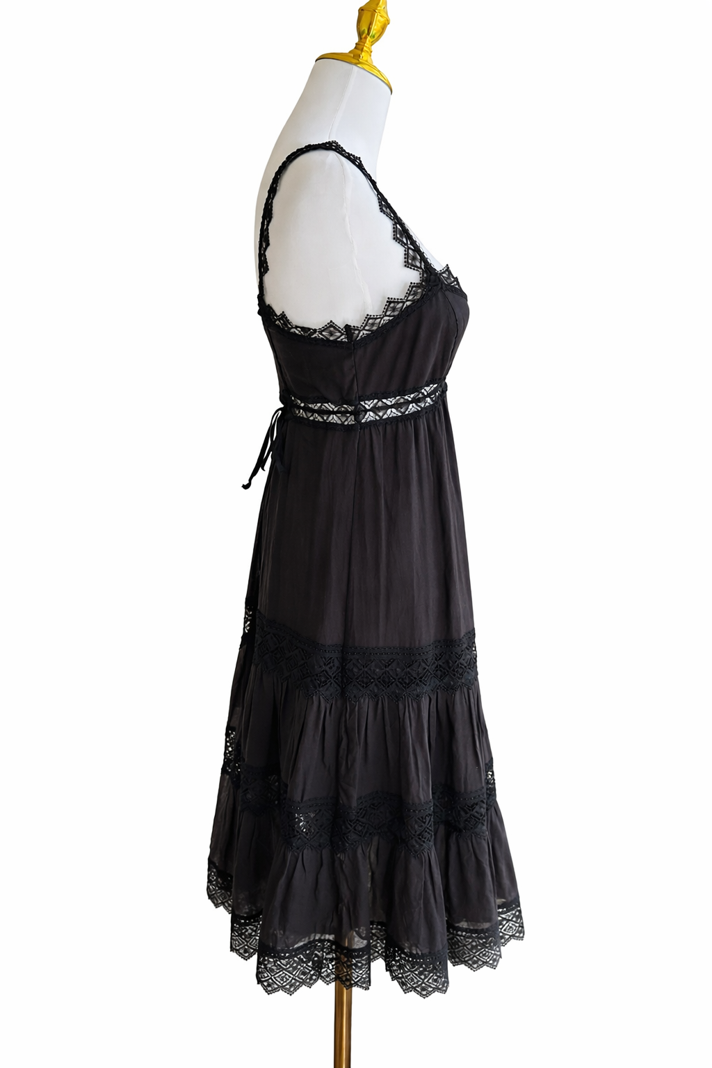 Charo Ruiz Ibiza- crocheted lacetrimmed cotton-blend dress