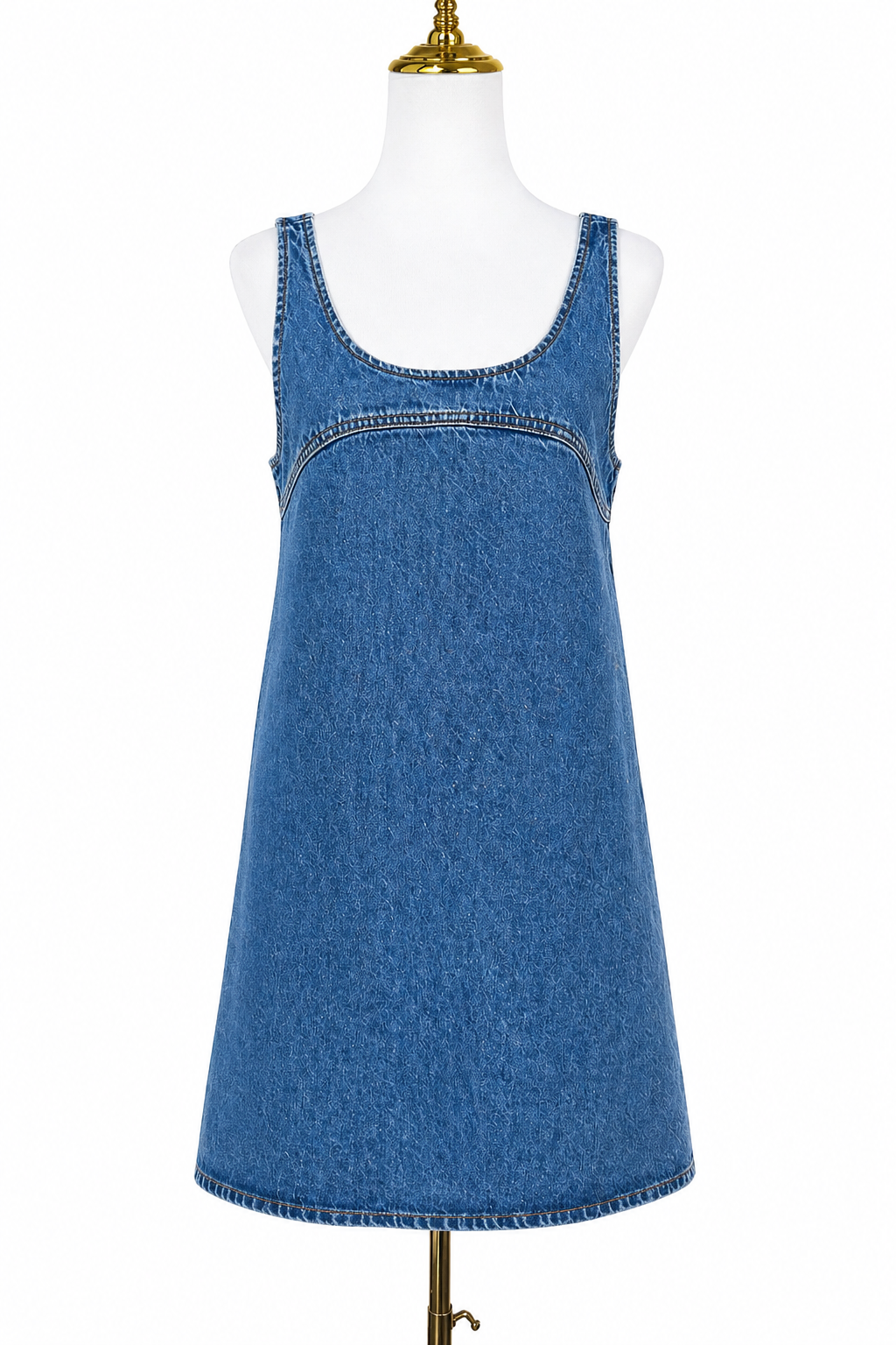 FRAME- Scoop-Neck Denim Mini Dress
