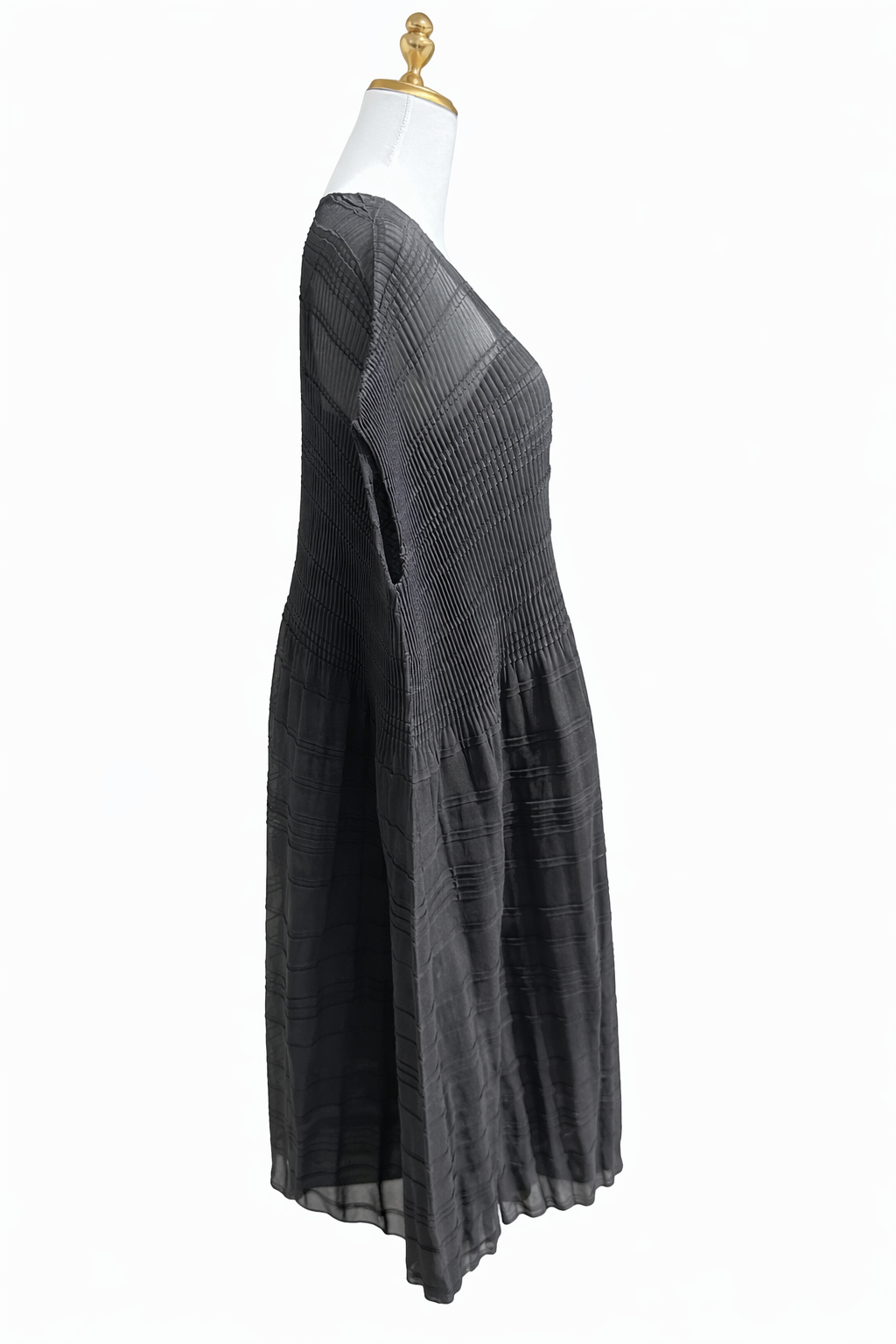 LAFAYETTE 148 NEW YORK
Giulia Oversized Asymmetrical Plissé-Chiffon
Midi Dress