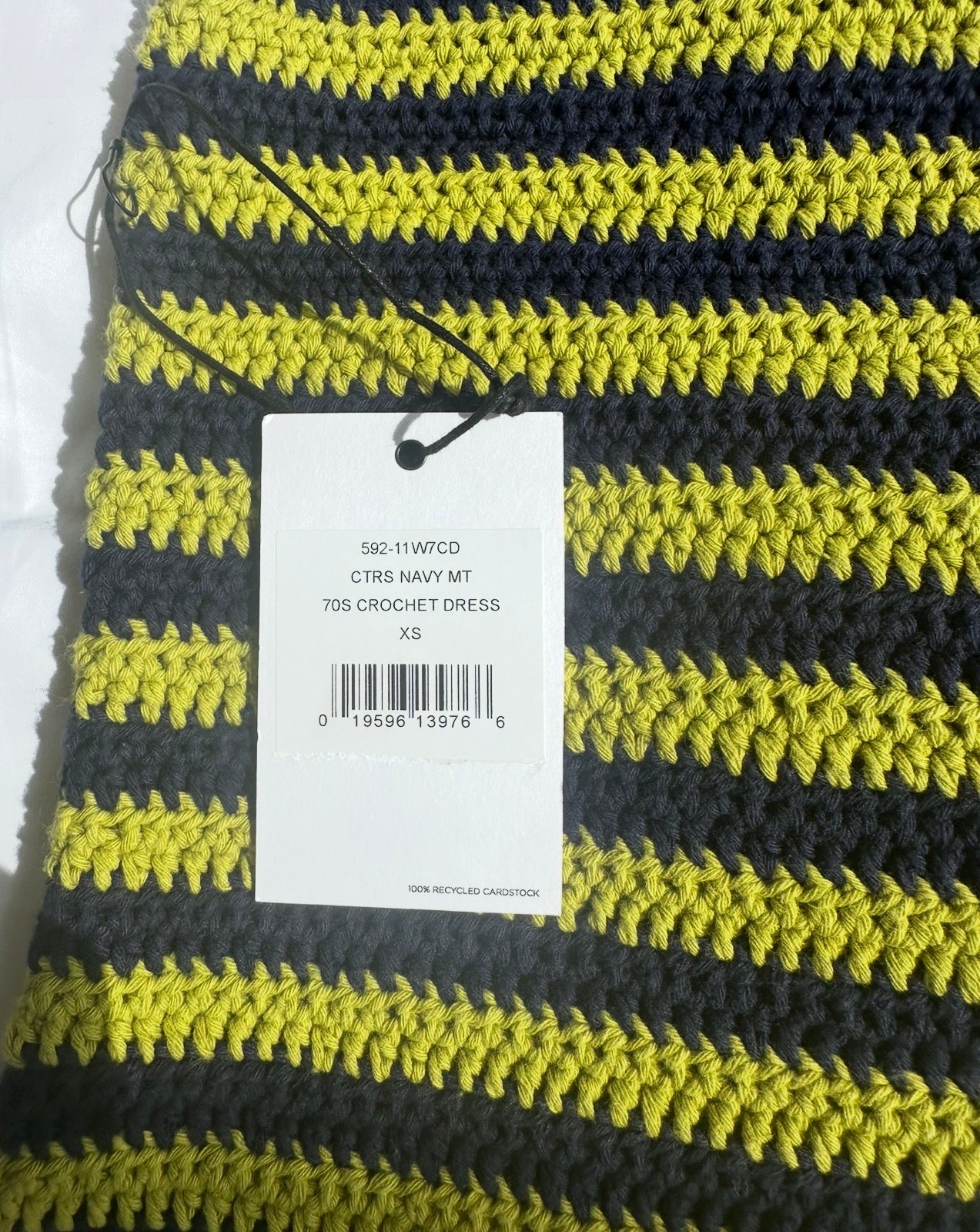 RE/DONE
70s striped crocheted cotton mini dress
