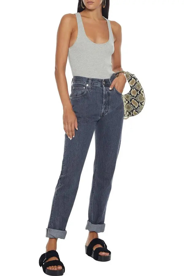 RE/DONE
Hanes 90s Mélange Ribbed Cotton-Jersey Tank