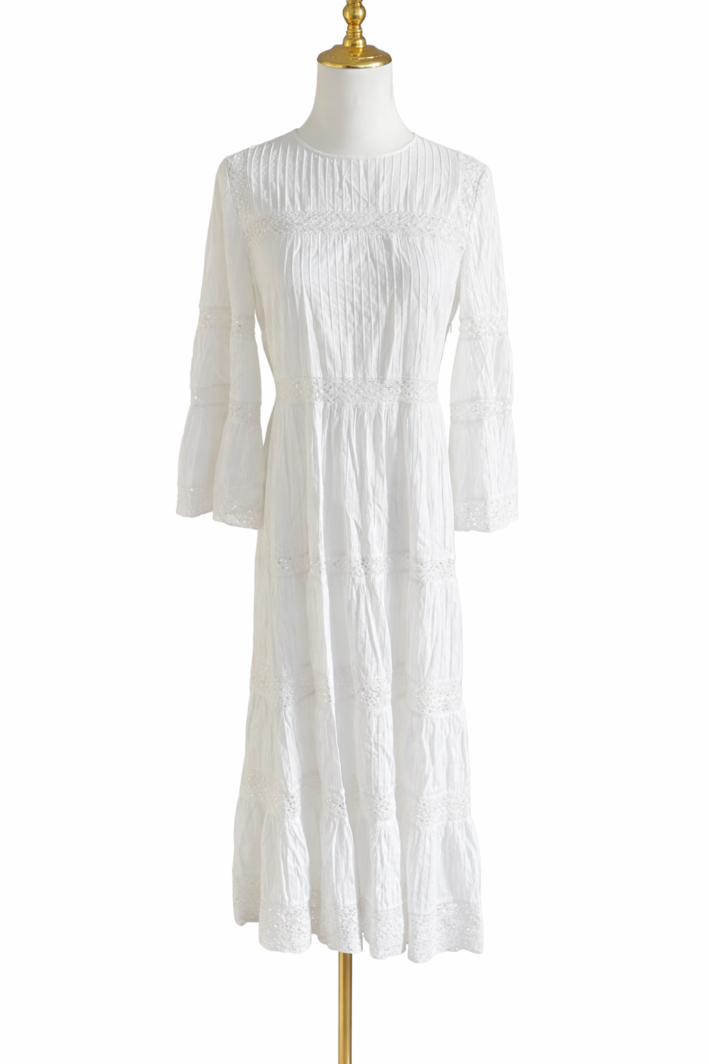 Michael Kors Corded Cotton & Sequined Lace Midi Dress