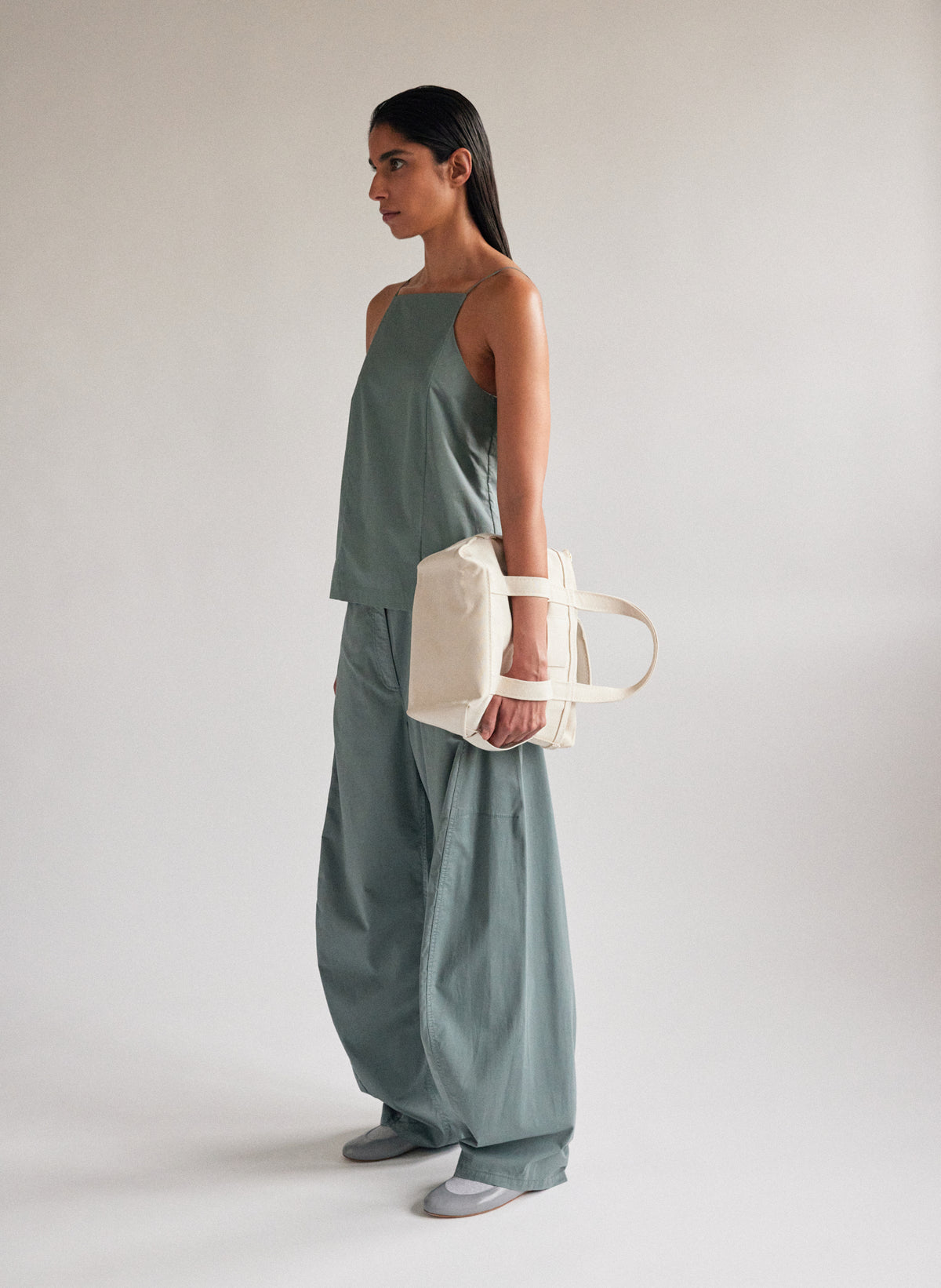 Tibi - Garment Dyed Silky
Cotton Sid Pant