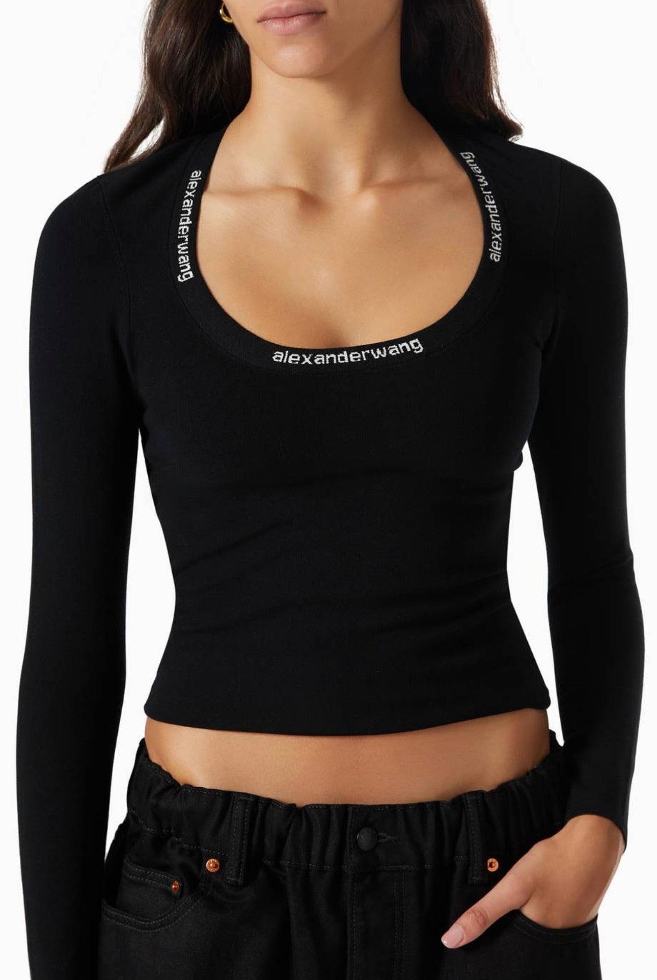 Alexander Wang.t
Logo Jacquard Top in Bodycon Knit