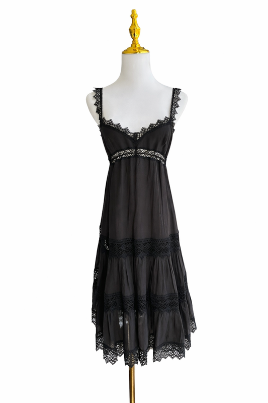 Charo Ruiz Ibiza- crocheted lacetrimmed cotton-blend dress