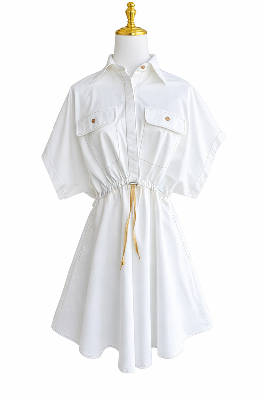 HÜBSCH Cotton Poplin Safari Dress