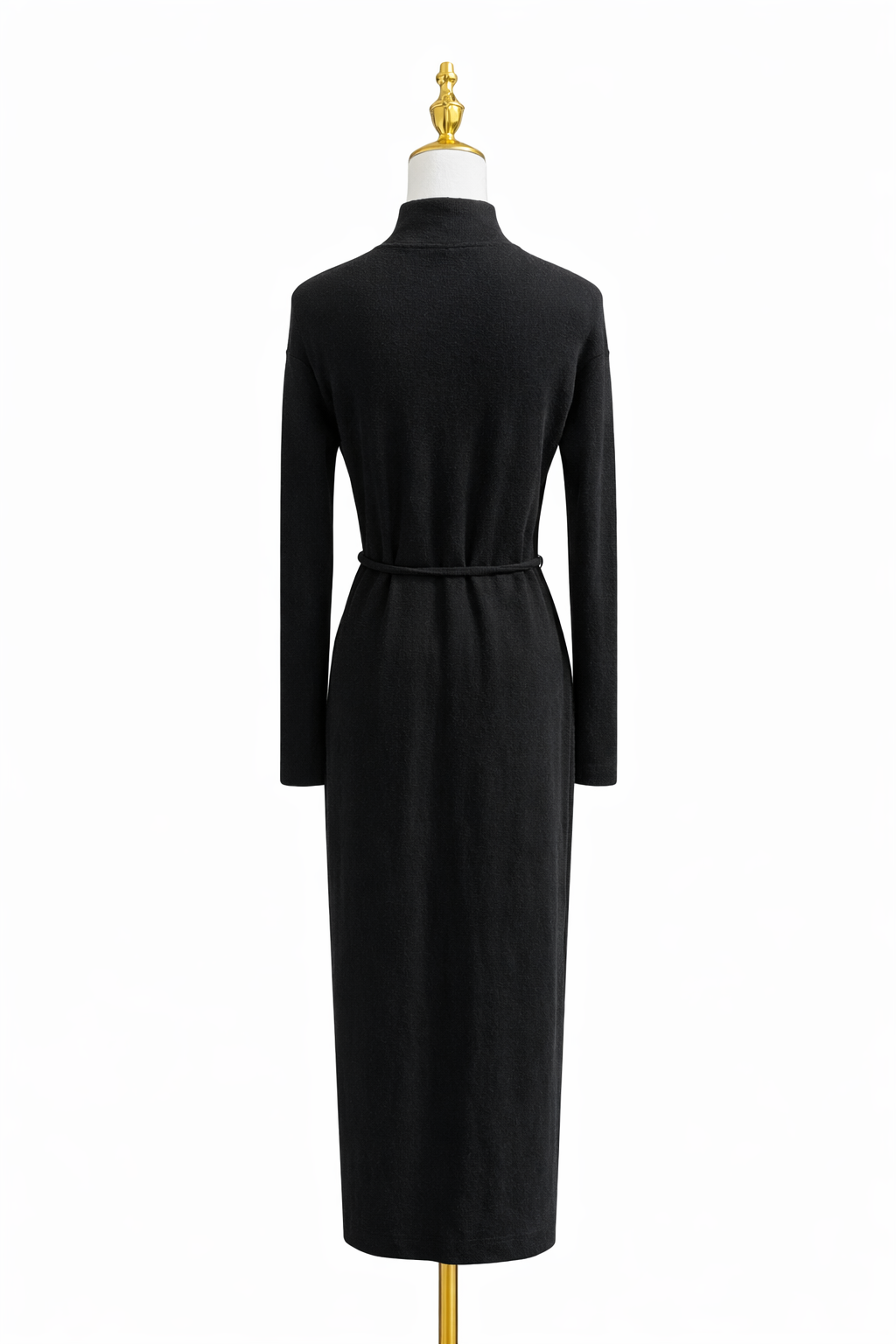 Vince Funnel Neck Wool-Cashmere Belted Dress