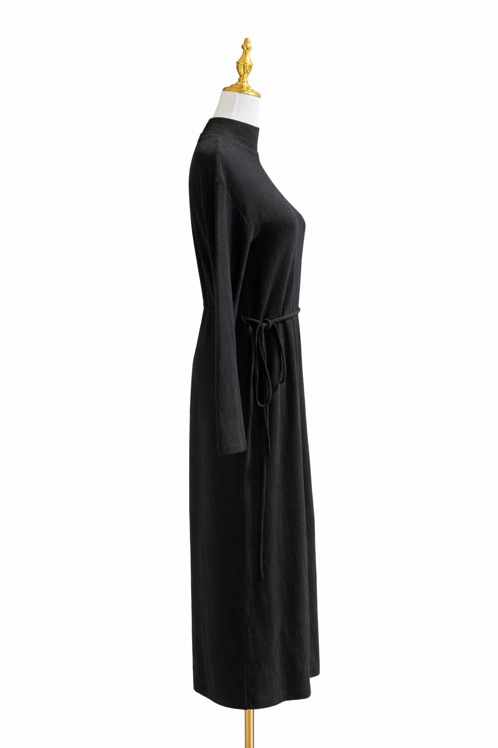 Vince Funnel Neck Wool-Cashmere Belted Dress