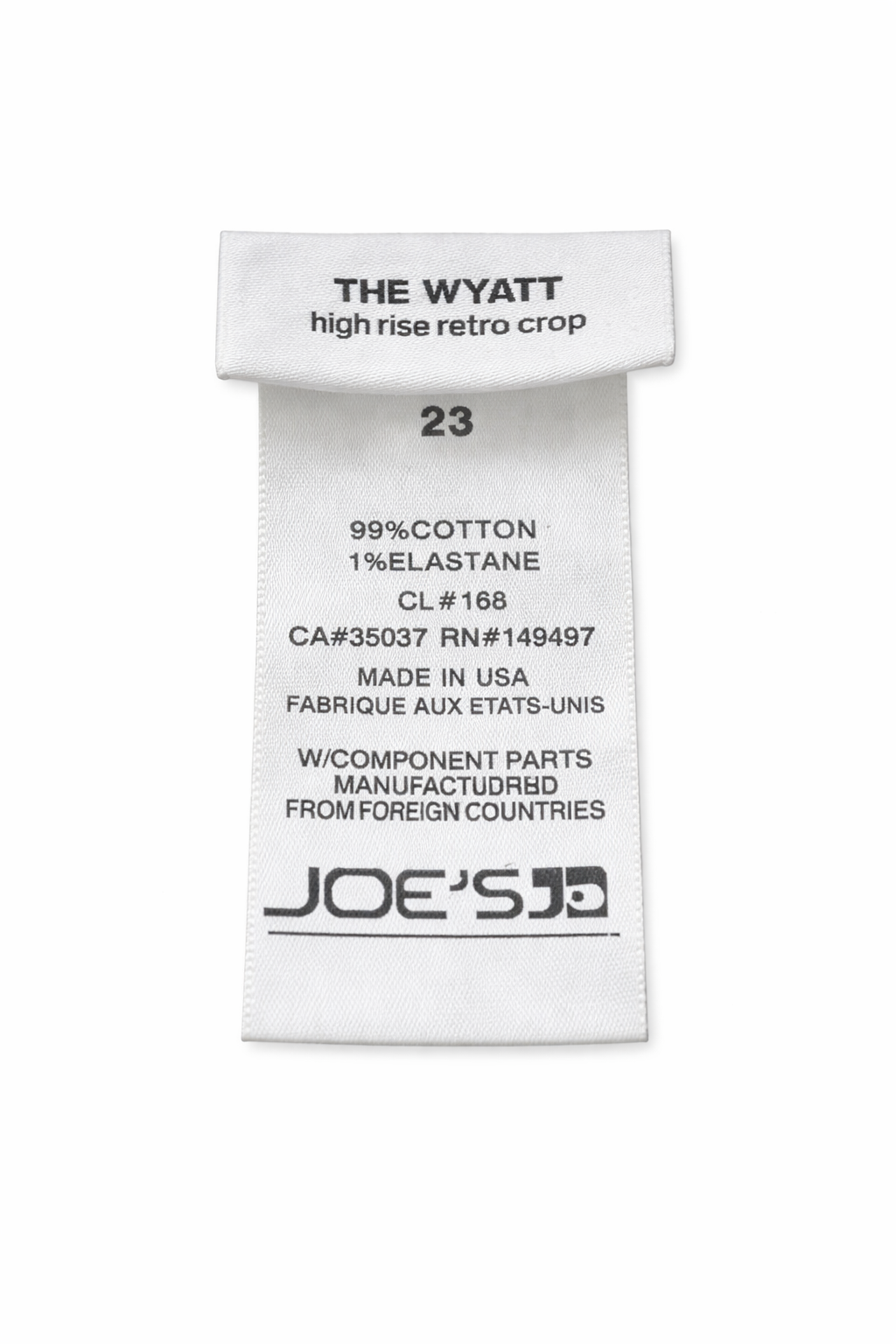 Joe's The Wyatt is a high-rise, cropped Jeans