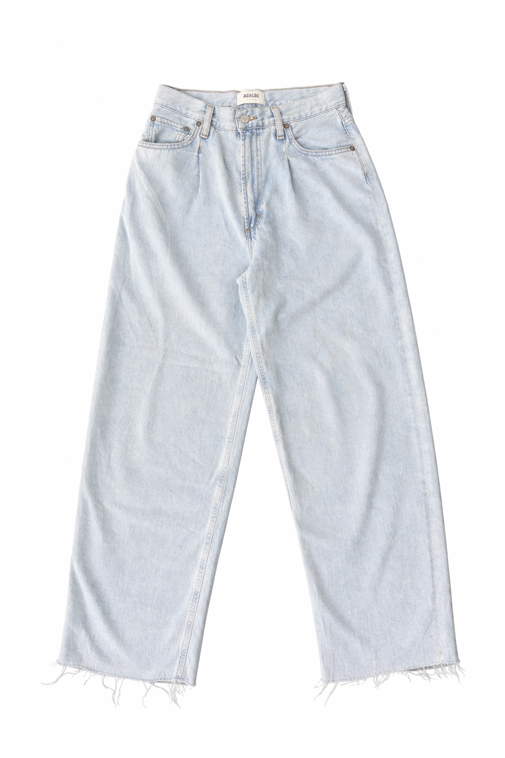 AGOLDE
Dagna cropped frayed high-rise wide-leg recycled jeans