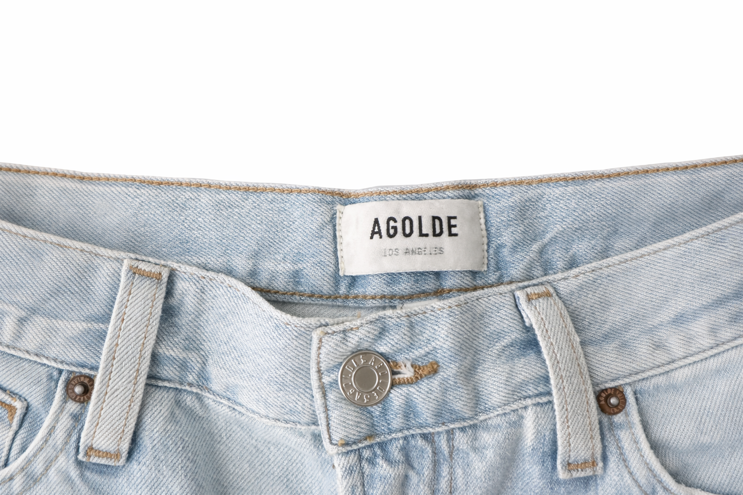 AGOLDE
Dagna cropped frayed high-rise wide-leg recycled jeans