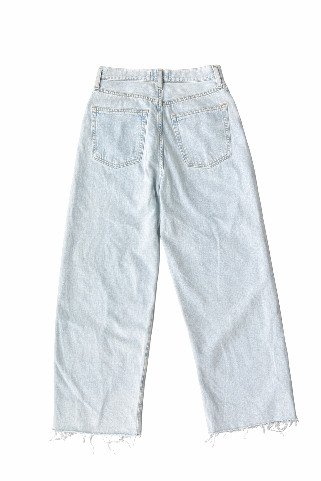 AGOLDE
Dagna cropped frayed high-rise wide-leg recycled jeans
