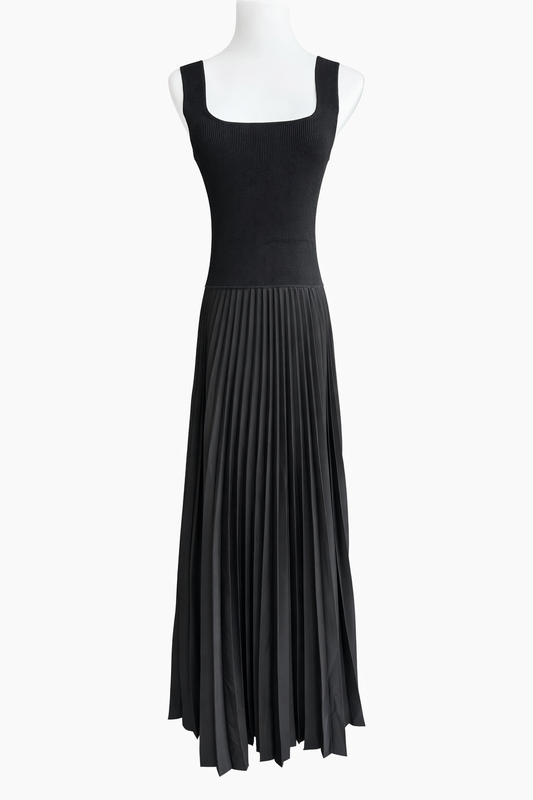 THEORY
Square-Neck Ribbed Midi Dress